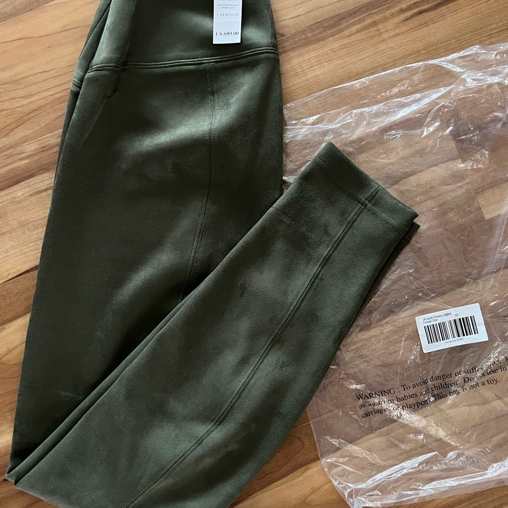 WHBM Ultra Suede Runway Olive Leggings